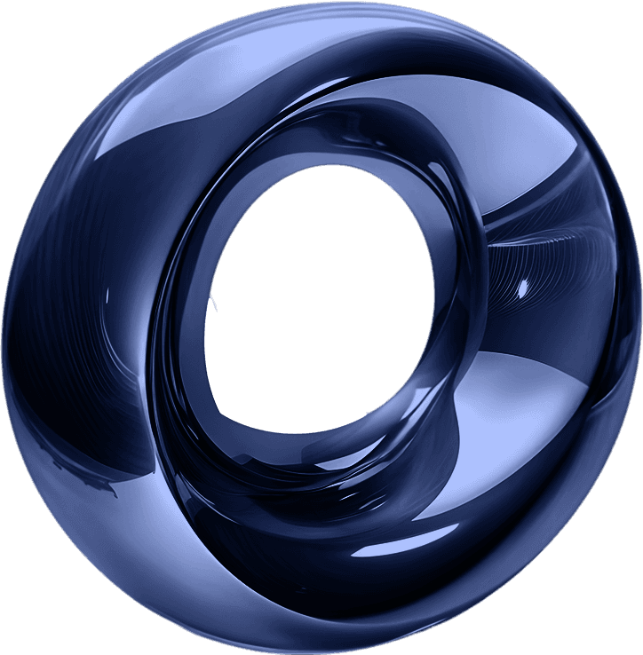 Glossy abstract spiral ring shape